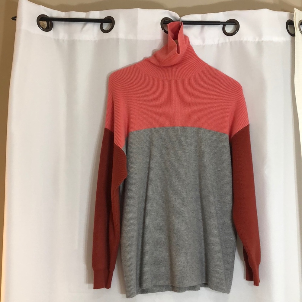 Colorblock Turtleneck Tunic